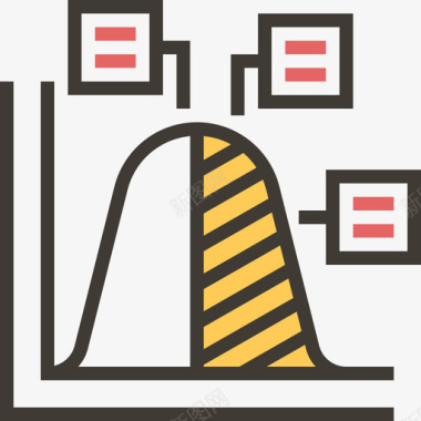 数据分析曲线图分析数据分析3黄色阴影图标图标