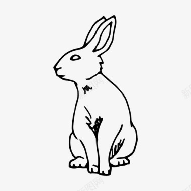 兔子复活节手绘图标图标