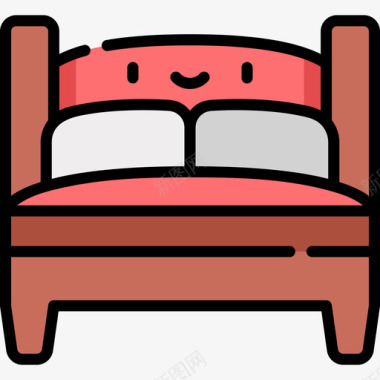 床居家生活8线性颜色图标图标