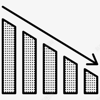 下降矢量条形图下降减少图标图标