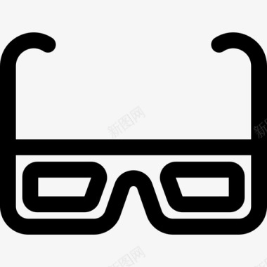 3d眼镜电视7线性图标图标