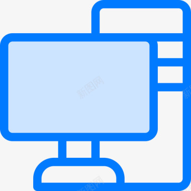 电脑屏幕电脑15蓝色图标图标