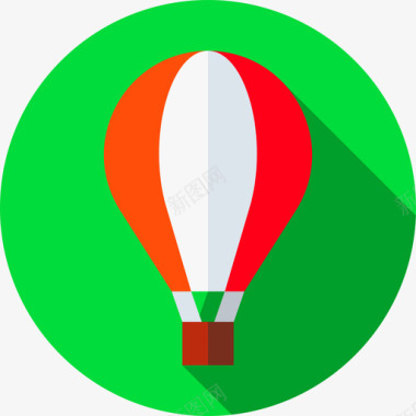 语音气球热气球游乐园22扁平图标图标