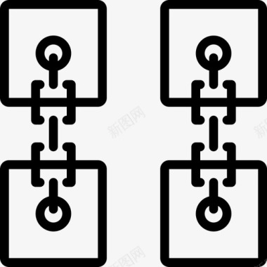 链夊链加密货币7线性图标图标