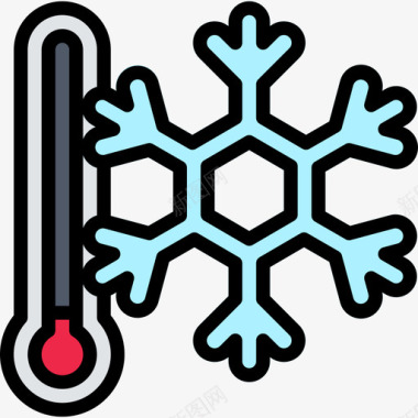 天气寒冷寒冷天气128线性颜色图标图标