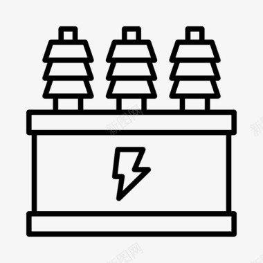 火力电厂电压电气电工图标图标