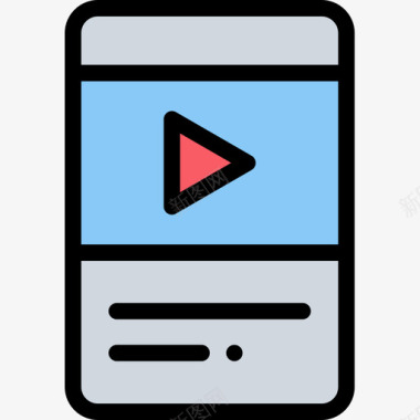视频播放app音乐播放器音频和视频5线性颜色图标图标