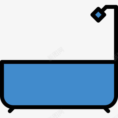 浴缸家具和家居18线性颜色图标图标