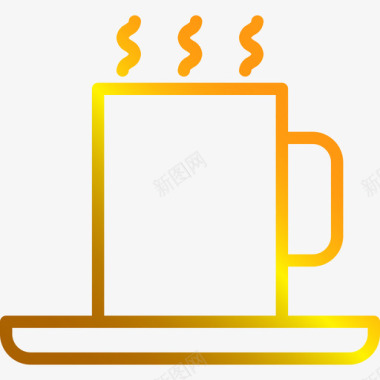 咖啡杯文具和办公室5直线坡度图标图标