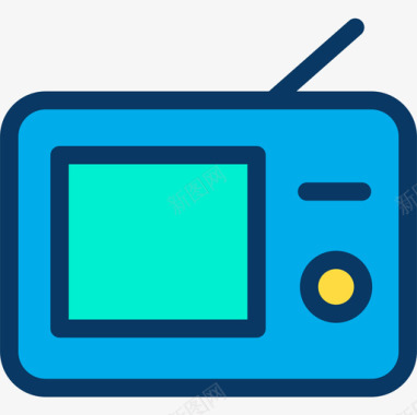 接口方面电视接口63线性彩色图标图标