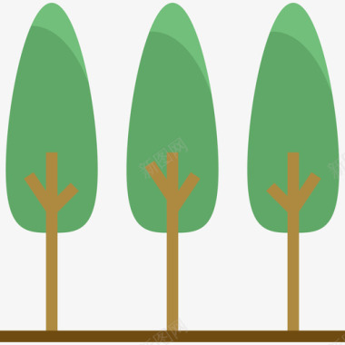 森林地理位置19平坦图标图标