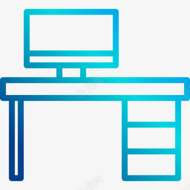可拆卸办公桌办公桌家具28线性坡度图标图标