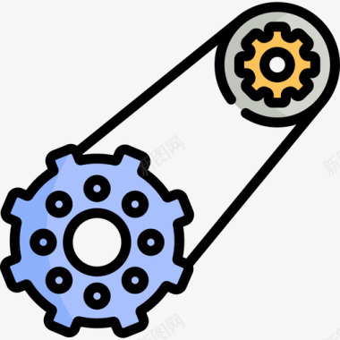 正时皮带车库19线性颜色图标图标