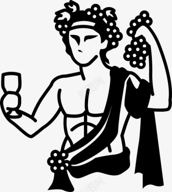 古代桥梁狄俄尼索斯喝酒上帝图标图标