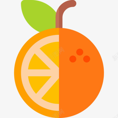橙色水果和蔬菜16扁平图标图标