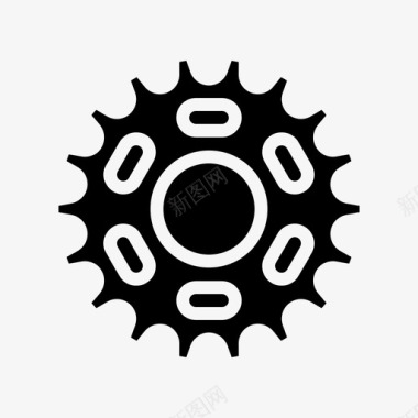 齿轮自行车链条图标图标