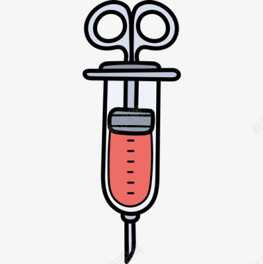医疗注射器注射器医疗器械17彩色图标图标