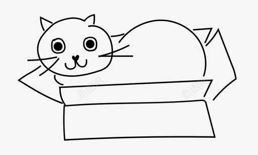 猫在盒子里可爱小猫图标图标