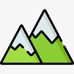 线性山脉山脉冒险16线性颜色图标高清图片