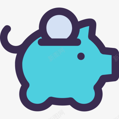 小猪银行金融60线颜色蓝色图标图标