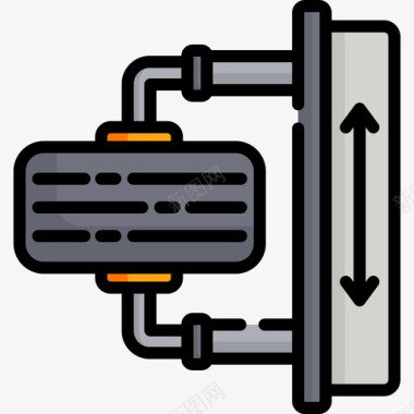 大号轮胎轮胎车库19线性颜色图标图标