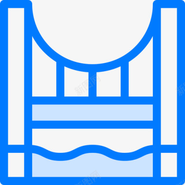 美国金门大桥蓝色图标图标