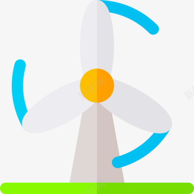 绿色能源图标风能可再生能源15平坦图标图标