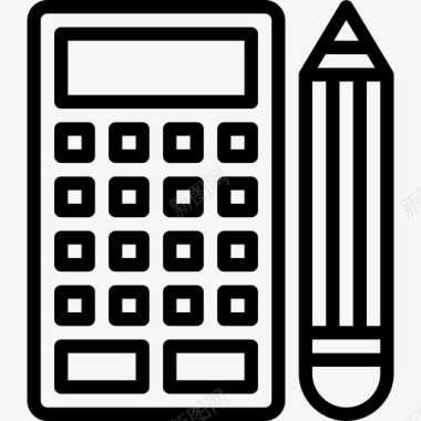 计算器图标免抠PNG线性计算器业务分析图标图标