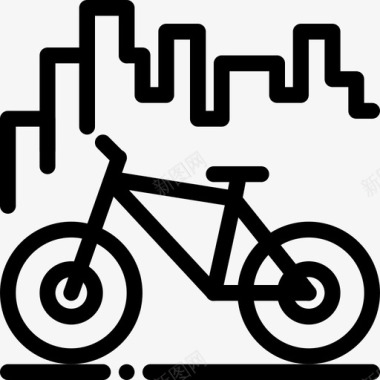自行车运动花园图标图标
