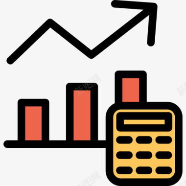 橙色海马条形图分析和图表线颜色橙色图标图标