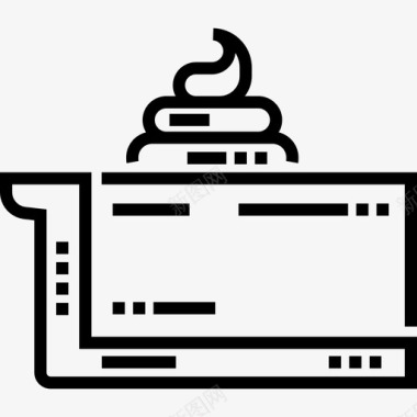 橙子蛋糕一块蛋糕甜点糖果7线性图标图标