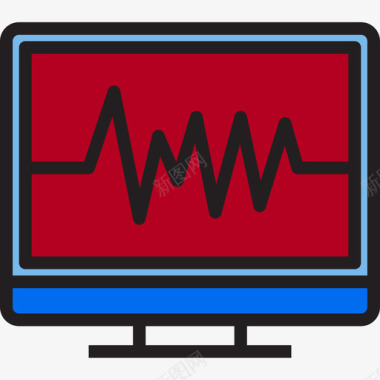 心电图红色心电图保健13线色图标图标