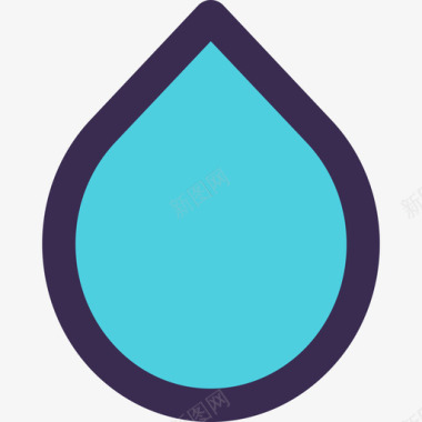水滴自然色34直线颜色蓝色图标图标