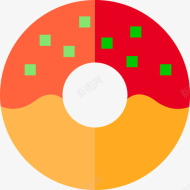 甜甜圈甜甜圈10号咖啡厅扁平图标图标