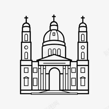 圣斯蒂芬斯大教堂布达佩斯圣斯蒂芬斯大教堂匈牙利教堂图标图标