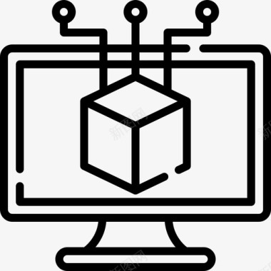 软件区块链8线性图标图标