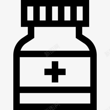 矢量药瓶药瓶药房27装满图标图标