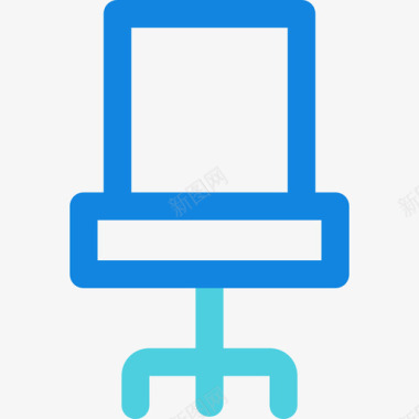 椅子家居元素4线性蓝色图标图标