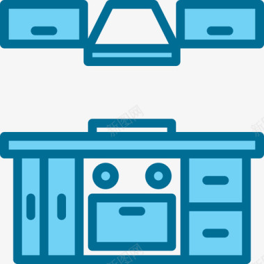 4K图标橱柜家具和家居装饰4蓝色图标图标