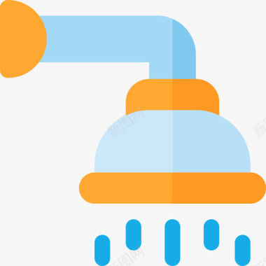 下雨工具淋浴水管工工具和元件6扁平图标图标