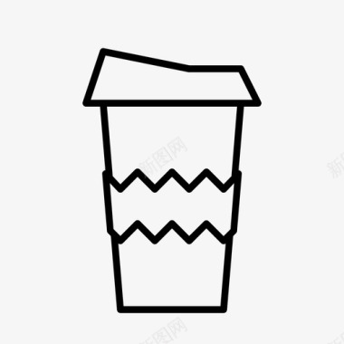 冰镇冷饮纸咖啡杯纸制咖啡杯咖啡图标图标