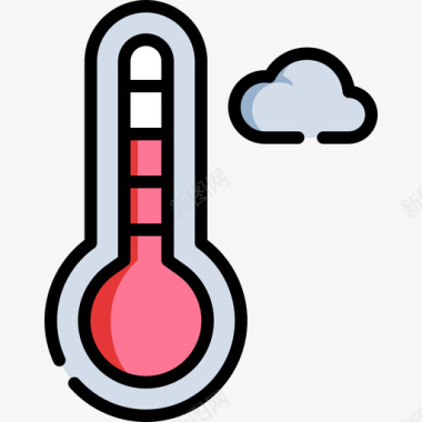 双金属温度计温度计天气164线性颜色图标图标