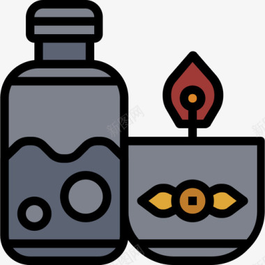 油spa元素6线性颜色图标图标