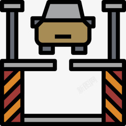 轿厢电梯轿厢服务18线性颜色图标高清图片