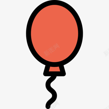 气球庆祝和聚会直线颜色橙色图标图标