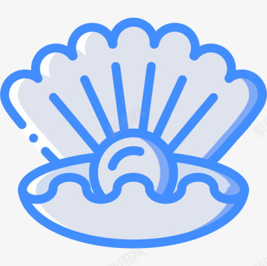 牡蛎海洋生物蓝色图标图标