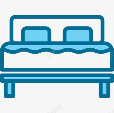 蓝色家具和双人床4张图标图标