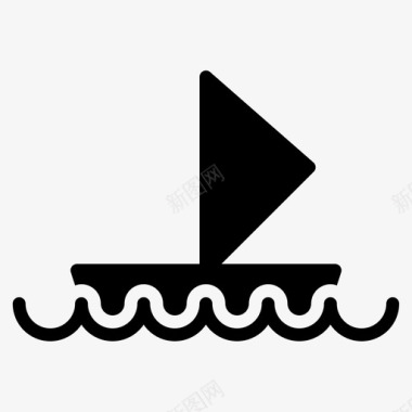 公共交通标识船渔夫运输图标图标