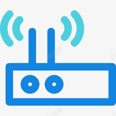 路由器主元素4线蓝色图标图标