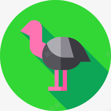 动物恐龙鸵鸟动物园7公寓图标图标
